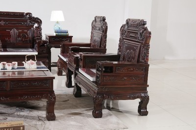 【上海红木家具城东非酸枝国宝沙发沉贵宝11件套组合客厅沙发】-